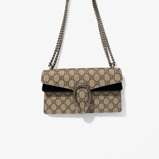 Gucci Dionysus Small Shoulder Bag with Red Suede and Crystal Tiger Head