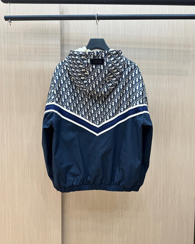 Gucci Dior Oblique Windbreaker Jacket – Navy/White