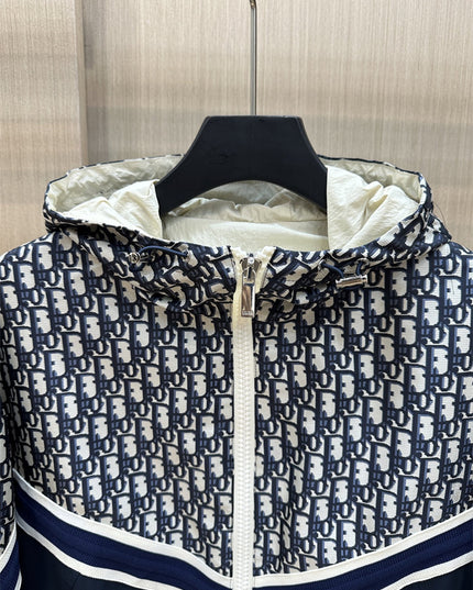 Gucci Dior Oblique Windbreaker Jacket – Navy/White