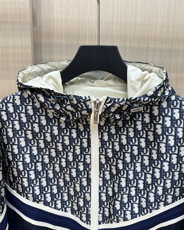 Gucci Dior Oblique Windbreaker Jacket – Navy/White