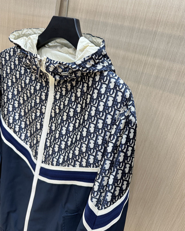Gucci Dior Oblique Windbreaker Jacket – Navy/White