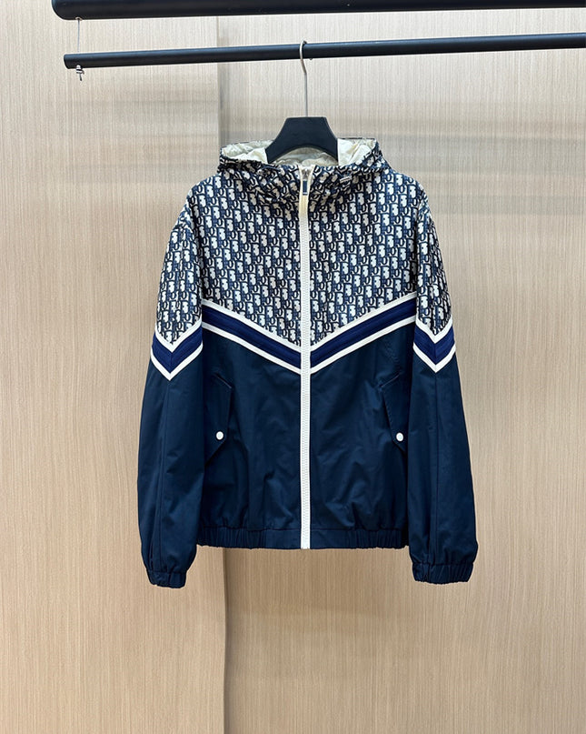 Gucci Dior Oblique Windbreaker Jacket – Navy/White
