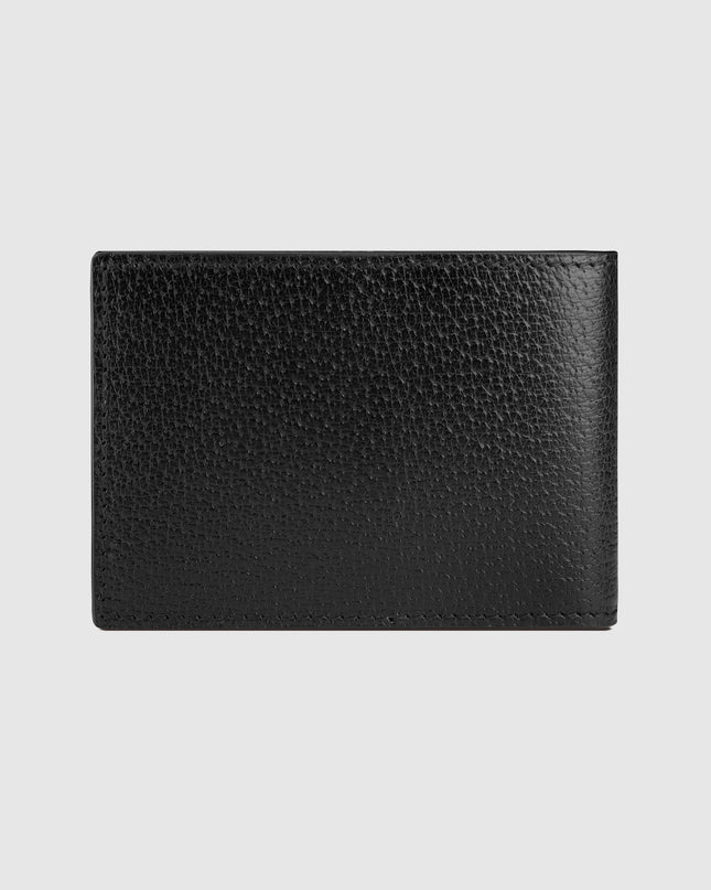 Gucci Double Black Boar-Effect Leather Bi-Fold Wallet