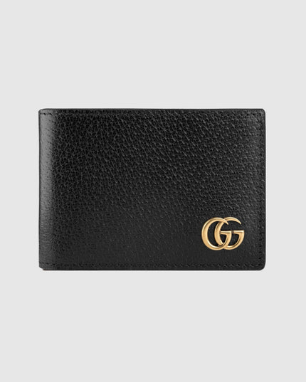 Gucci Double Black Boar-Effect Leather Bi-Fold Wallet