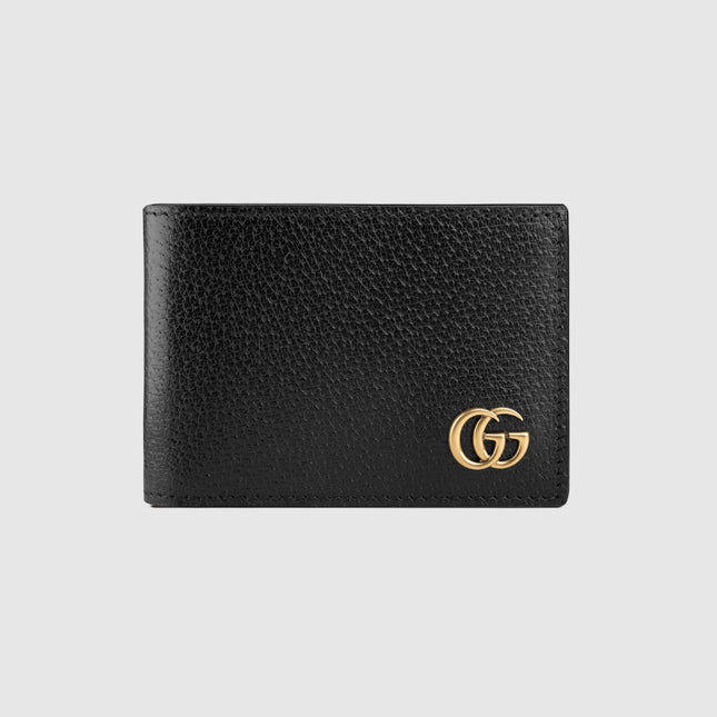 Gucci Double Black Boar-Effect Leather Bi-Fold Wallet