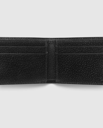 Gucci Double Black Boar-Effect Leather Bi-Fold Wallet