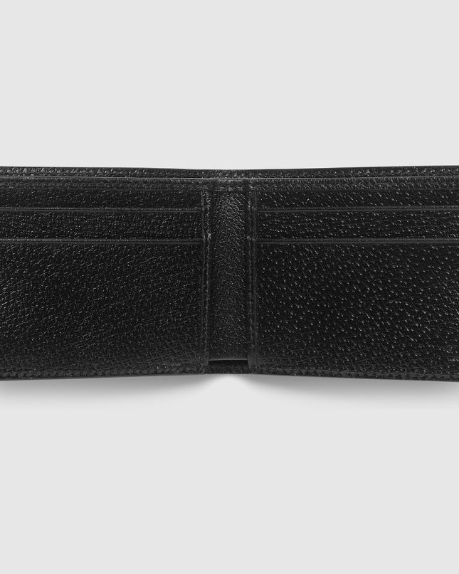 Gucci Double Black Boar-Effect Leather Bi-Fold Wallet