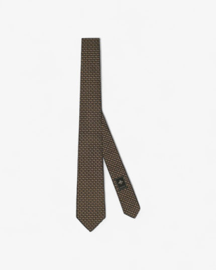 Gucci Double G Silk Jacquard Tie – Dark Brown