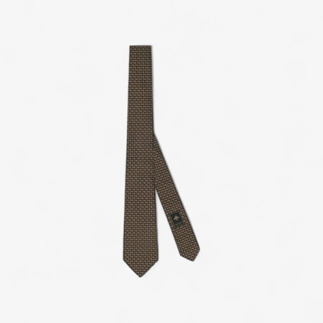 Gucci Double G Silk Jacquard Tie – Dark Brown