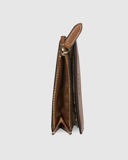 Gucci Emblem Brown Leather & Supreme Compact Wallet