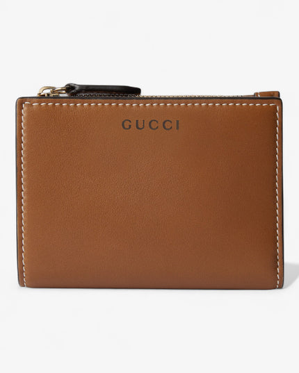 Gucci Emblem Brown Leather & Supreme Compact Wallet