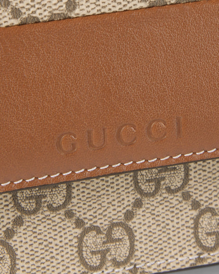 Gucci Emblem Brown Leather & Supreme Wallet on Chain