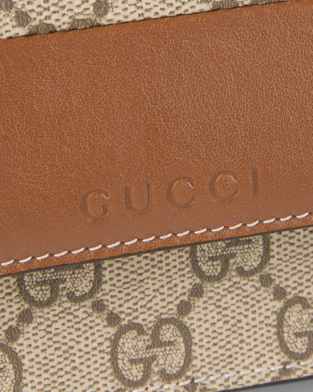 Gucci Emblem Brown Leather & Supreme Wallet on Chain
