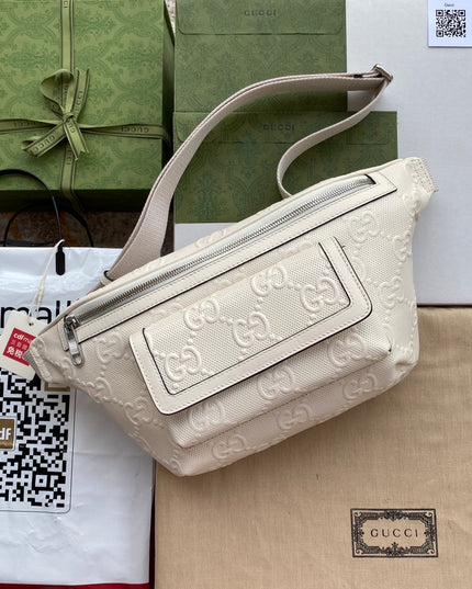 Gucci Embossed Belt Bag 645093 - Cream Embossed GG Monogram