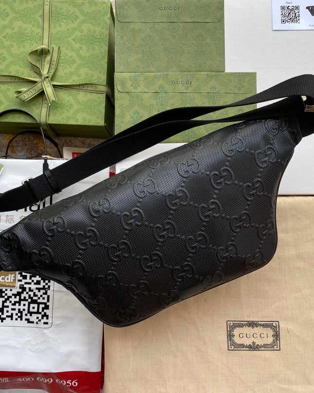 Gucci Embossed Belt Bag 645093 - Black