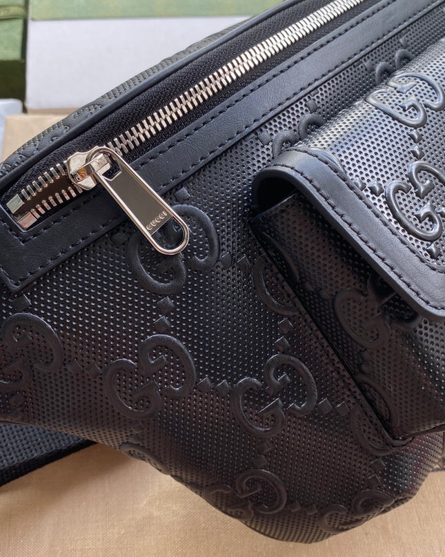 Gucci Embossed Belt Bag 645093 - Black