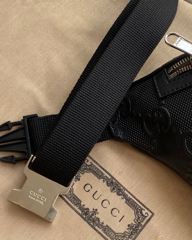 Gucci Embossed Belt Bag 645093 - Black