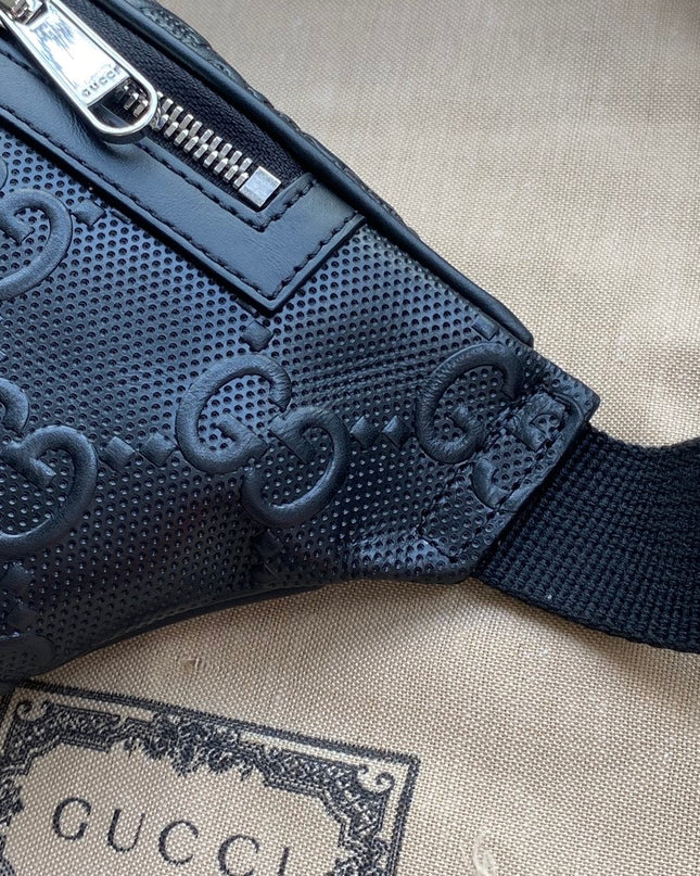 Gucci Embossed Belt Bag 645093 - Black