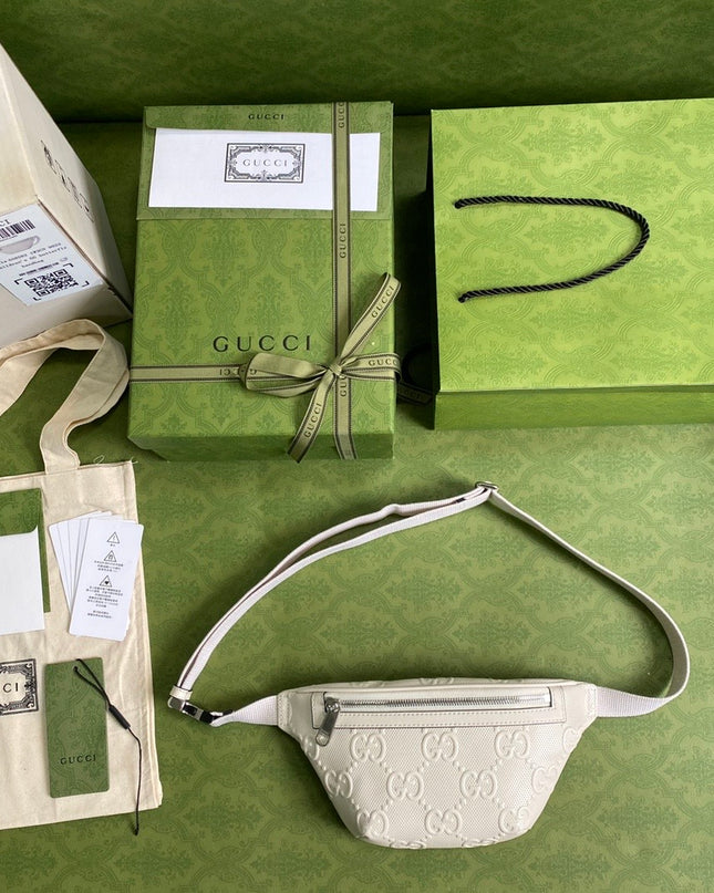 Gucci Embossed Belt Bag 658582 - Cream