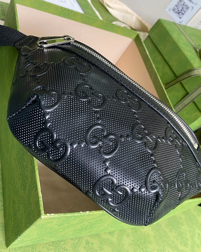 Gucci Embossed Belt Bag - Black