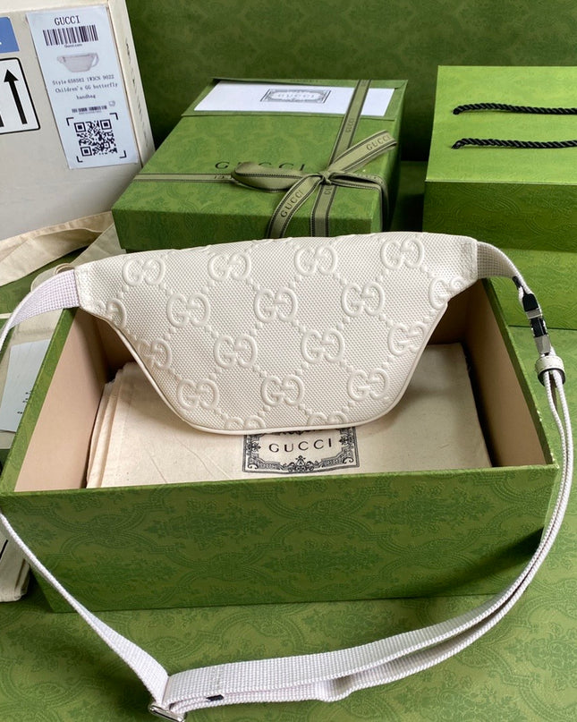 Gucci Embossed Belt Bag 658582 - Cream
