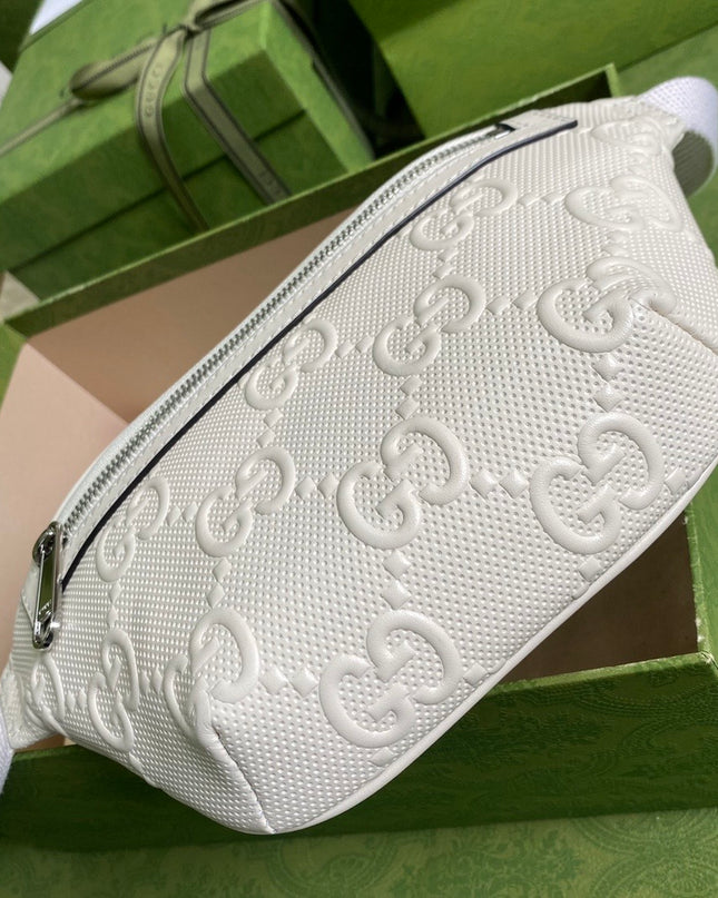 Gucci Embossed Belt Bag 658582 - Cream
