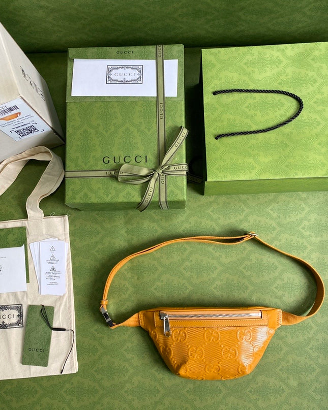Gucci Embossed Belt Bag 658582 - Yellow