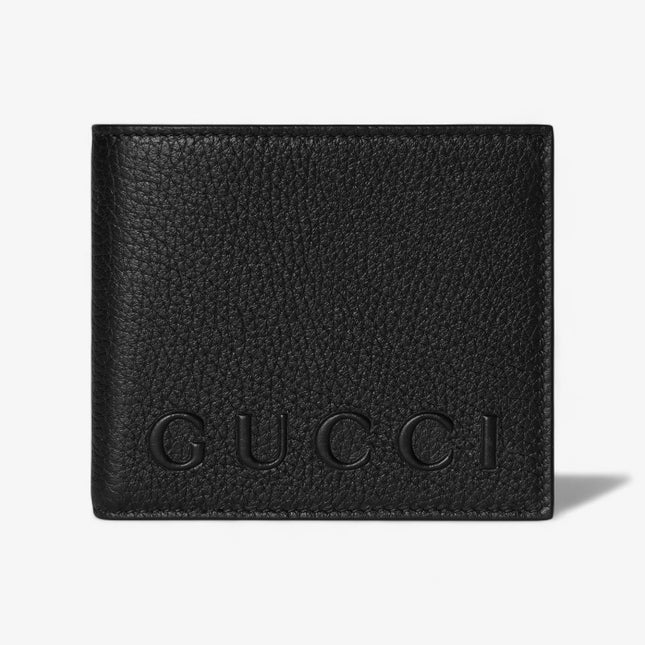 Gucci Embossed Black Grainy Leather Bi-Fold Wallet
