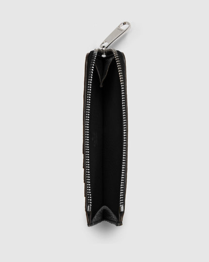 Gucci Embossed Black Grainy Leather Zip Card Case