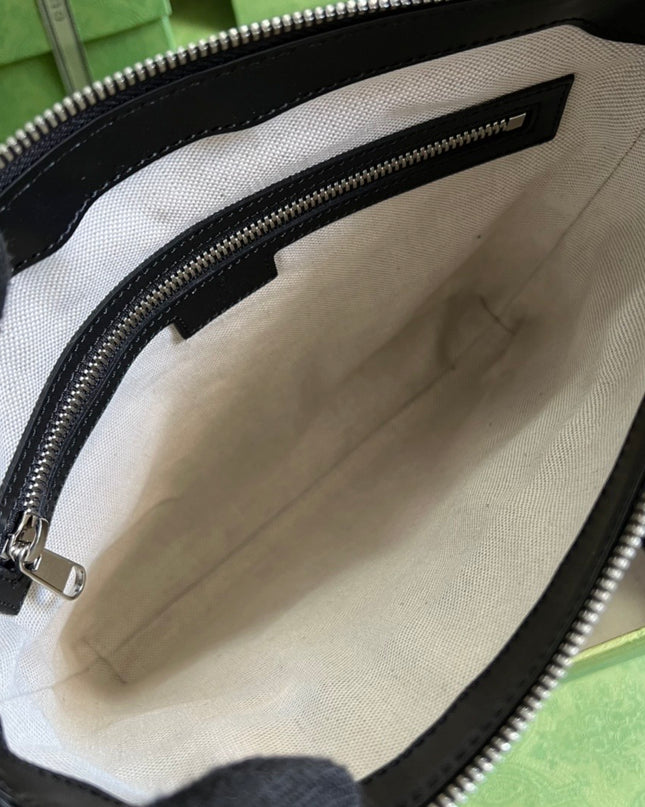 Gucci GG Embossed Leather Messenger Bag 406410 – Black