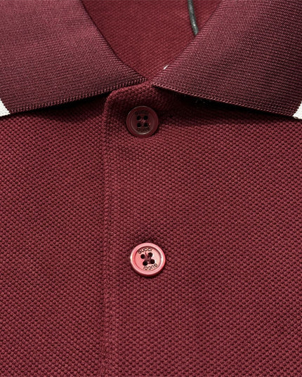 Gucci Embroidered Chest‑Pocket Cotton‑Piqué Polo Shirt in Burgundy
