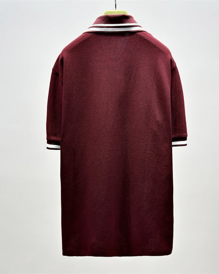 Gucci Embroidered Chest‑Pocket Cotton‑Piqué Polo Shirt in Burgundy