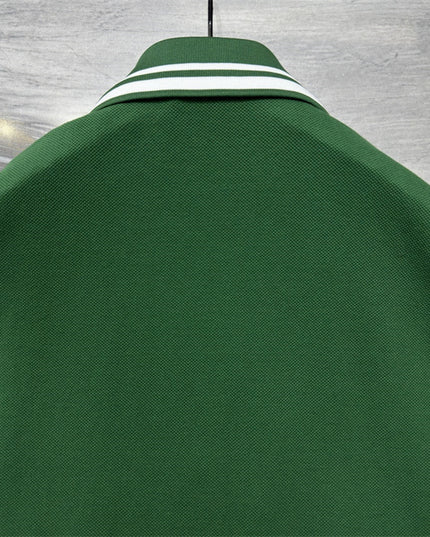 Gucci Embroidered Chest‑Pocket Cotton‑Piqué Polo Shirt in Green