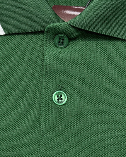 Gucci Embroidered Chest‑Pocket Cotton‑Piqué Polo Shirt in Green