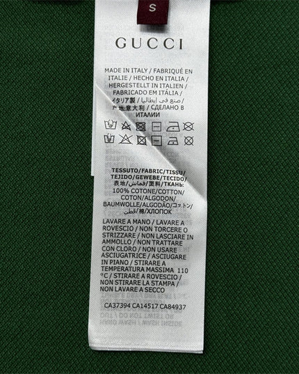 Gucci Embroidered Chest‑Pocket Cotton‑Piqué Polo Shirt in Green
