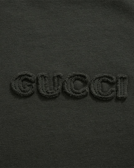 Gucci Embroidered Cotton‑Jersey T‑Shirt in Dark Green