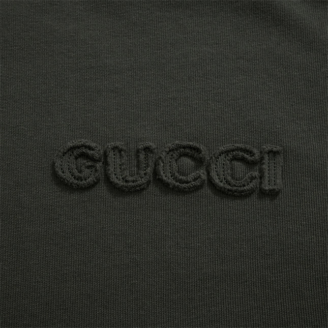 Gucci Embroidered Cotton‑Jersey T‑Shirt in Dark Green
