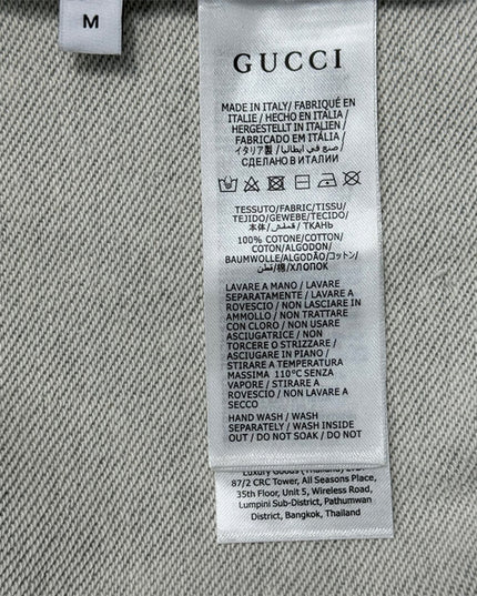 Gucci Embroidered GG Snake Long Sleeve Polo Sweater – Grey