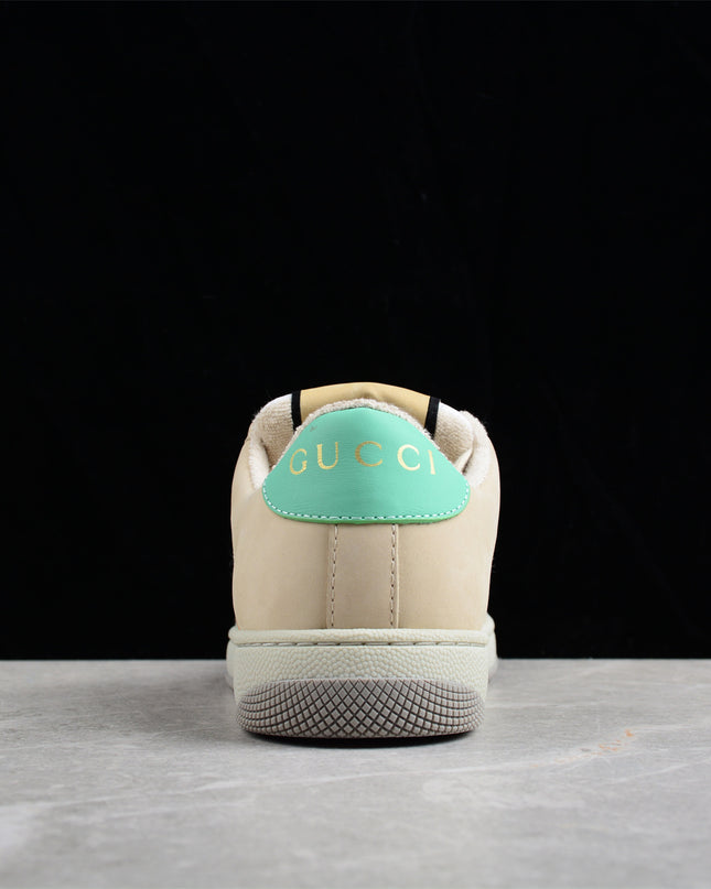 Gucci Embroidered GG Sneaker with Orange-Green Web Stripe