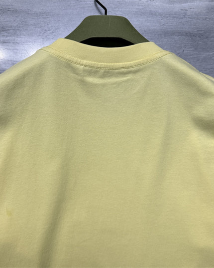 Gucci Embroidered Interlocking GG Cotton‑Jersey T‑Shirt in Pastel Yellow