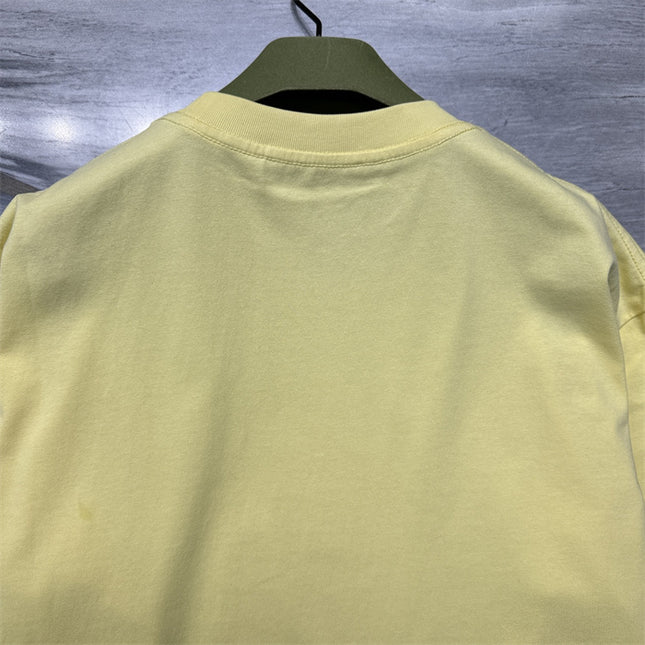Gucci Embroidered Interlocking GG Cotton‑Jersey T‑Shirt in Pastel Yellow