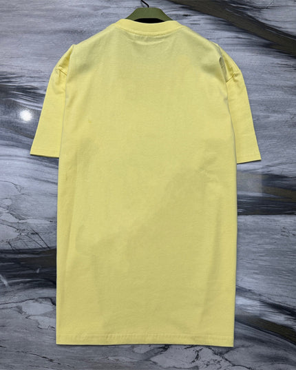 Gucci Embroidered Interlocking GG Cotton‑Jersey T‑Shirt in Pastel Yellow