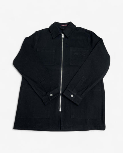 Gucci Embroidered Logo Utility Overshirt Jacket – Black