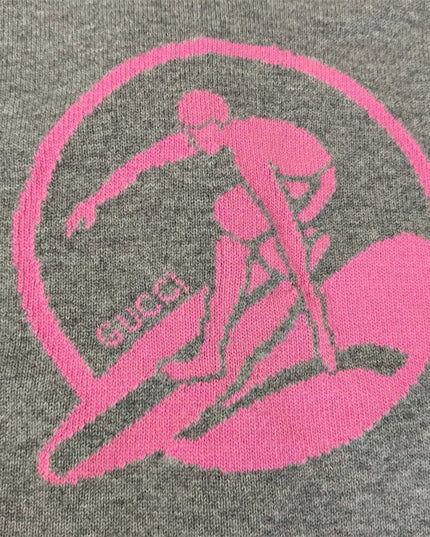 Gucci Embroidered Wool Cardigan – Grey/Pink