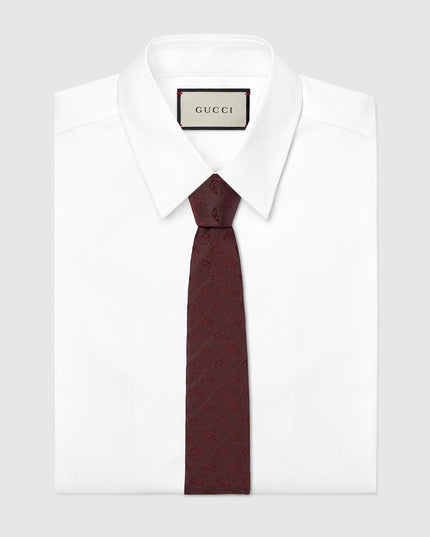 Gucci Equestrian Motif Silk Jacquard Tie – Bordeaux