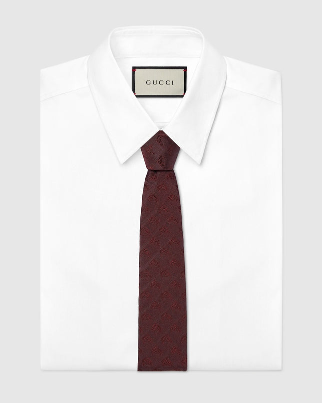 Gucci Equestrian Motif Silk Jacquard Tie – Bordeaux