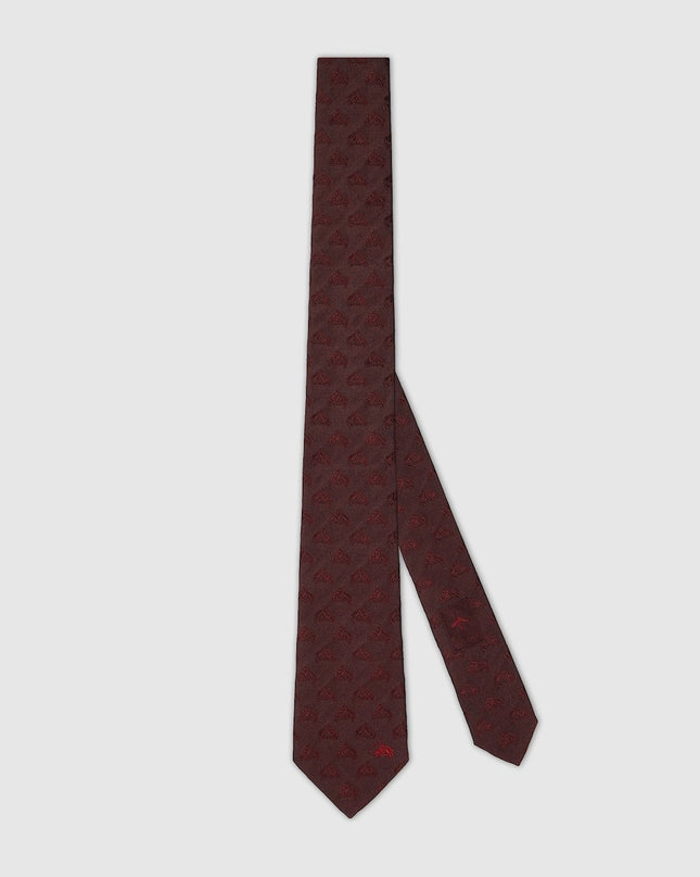 Gucci Equestrian Motif Silk Jacquard Tie – Bordeaux