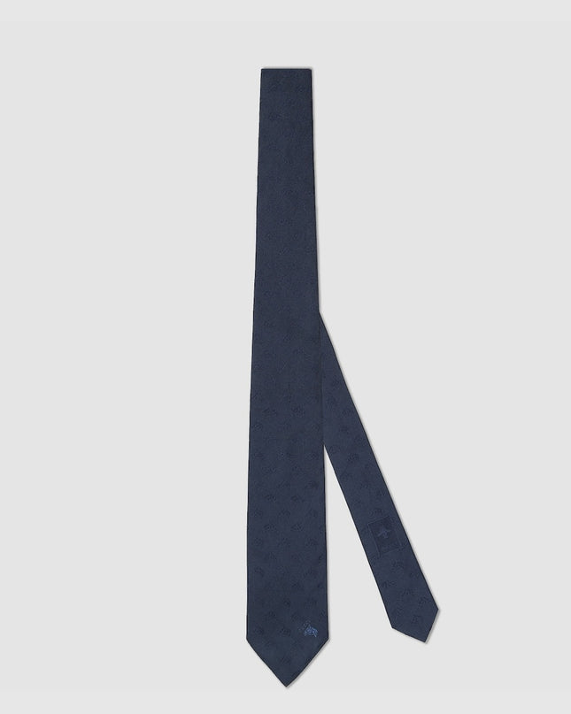 Gucci Equestrian Motif Silk Jacquard Tie – Navy