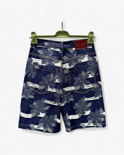 Gucci Floral‑Print Denim Bermuda Shorts