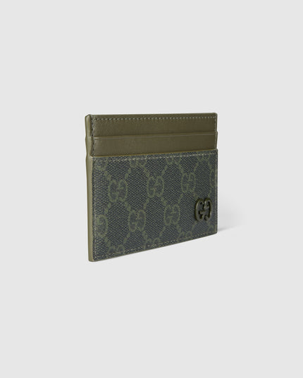 Gucci Forest Green Monogram Card Case